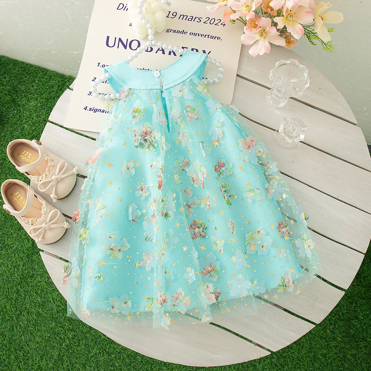 きらめくお花のドレス ユニコーンのプリンセスワンピース